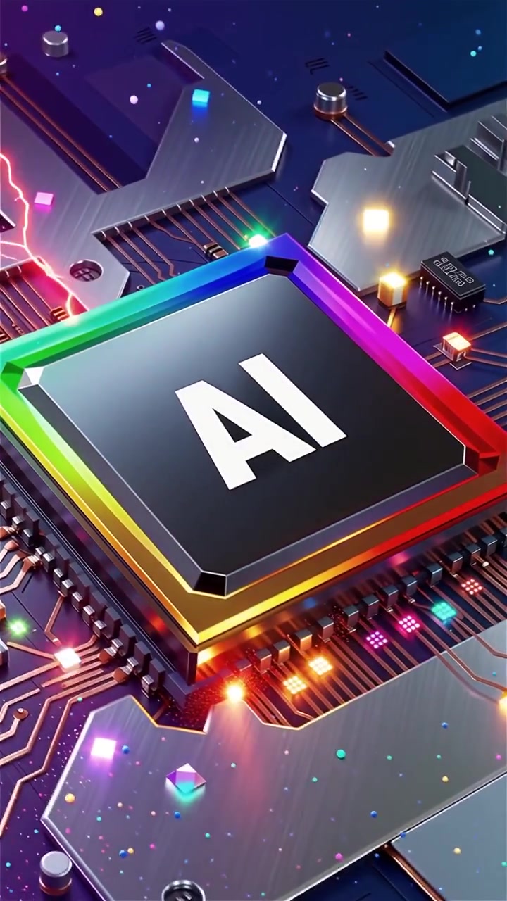 Futuristic AI Chip Motherboard Technology Background