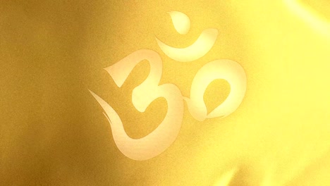 golden windy flag with a om symbol