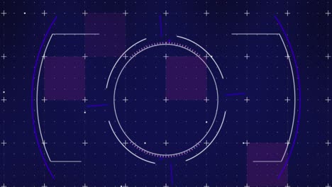 animación del procesamiento de datos y el escaneo del alcance