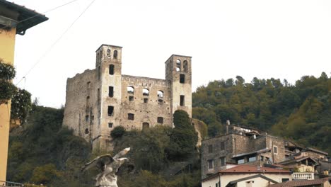 ruined castle in a mountain village