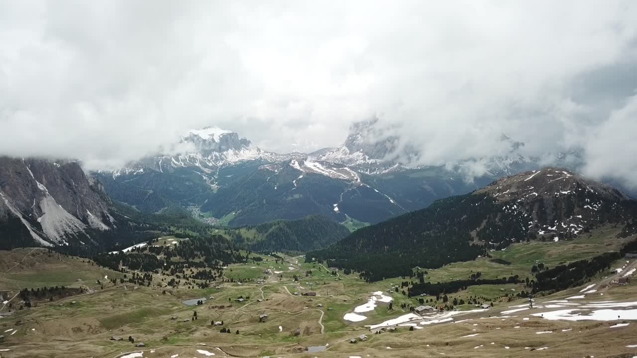 Aerial view of a large valley in Germany's Osterreich mountains