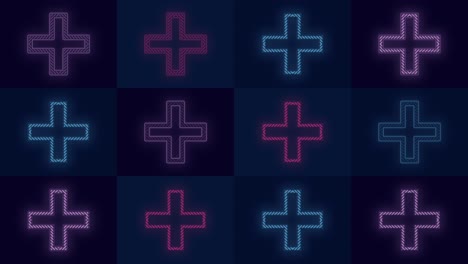 crosses pattern with purple neon light