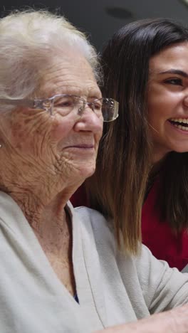elderly woman and young woman together