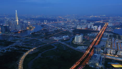 toma aerea de la ciudad de ho chi minh