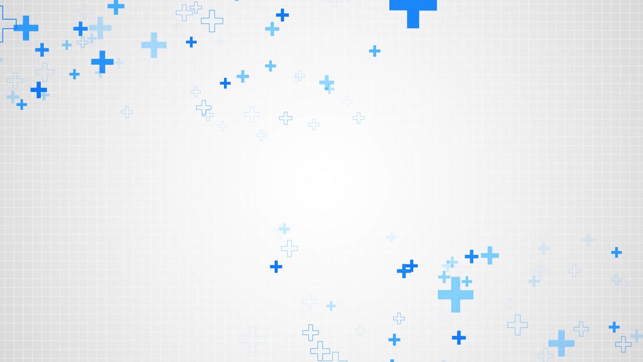 Clean medical plus background with blue cross symbols white grid texture and bright clinical copy