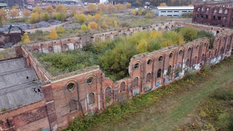 el gran almacén del norte edificios abandonados nottingham city uk, imágenes aéreas de drones con toma panorámica