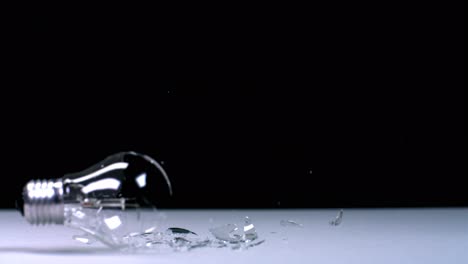 broken lightbulb and glass fragments
