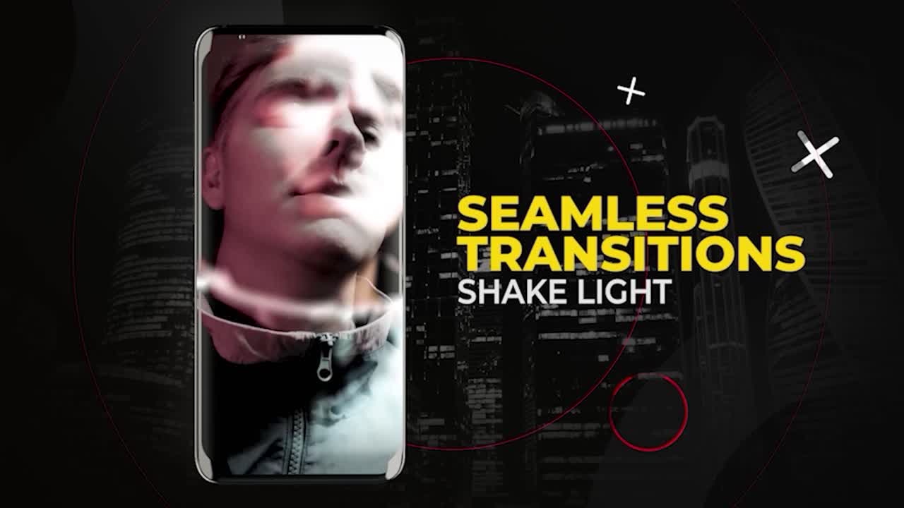 Transizioni luminose con scosse verticali