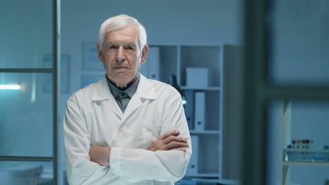 portrait of senior male scientist in laboratory