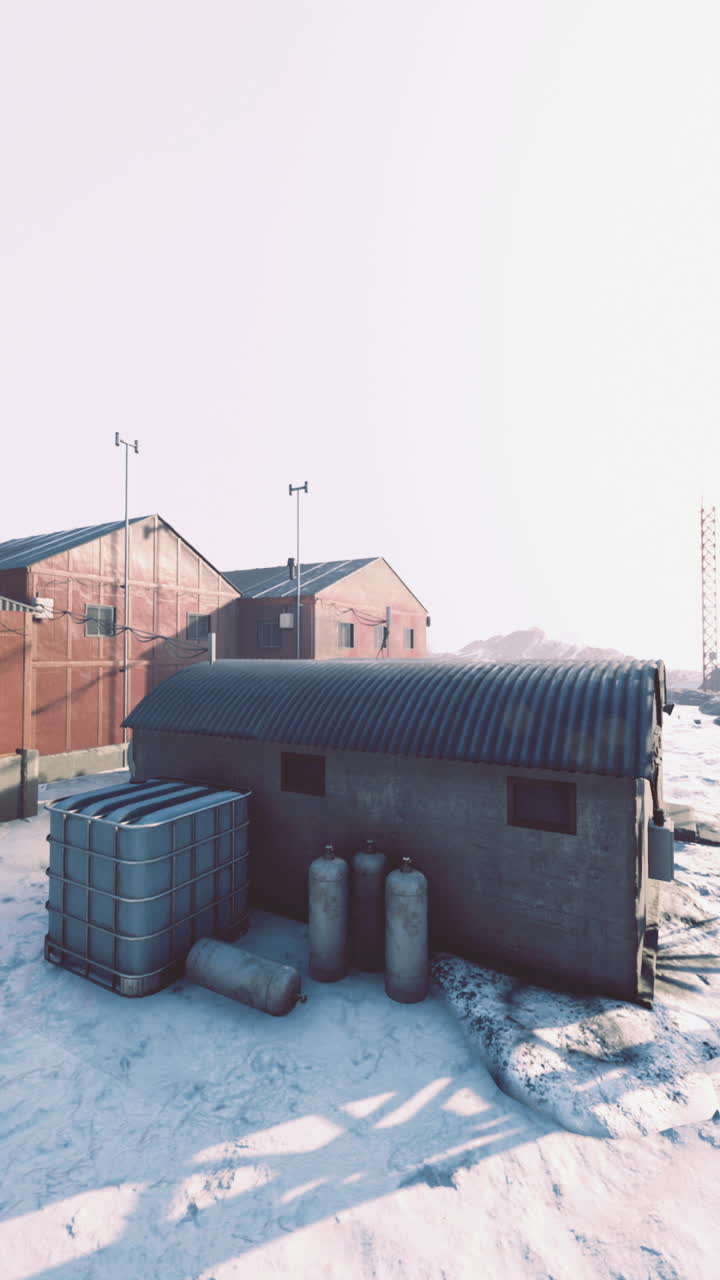 Exploring a remote research station nestled in icy wilderness landscapes