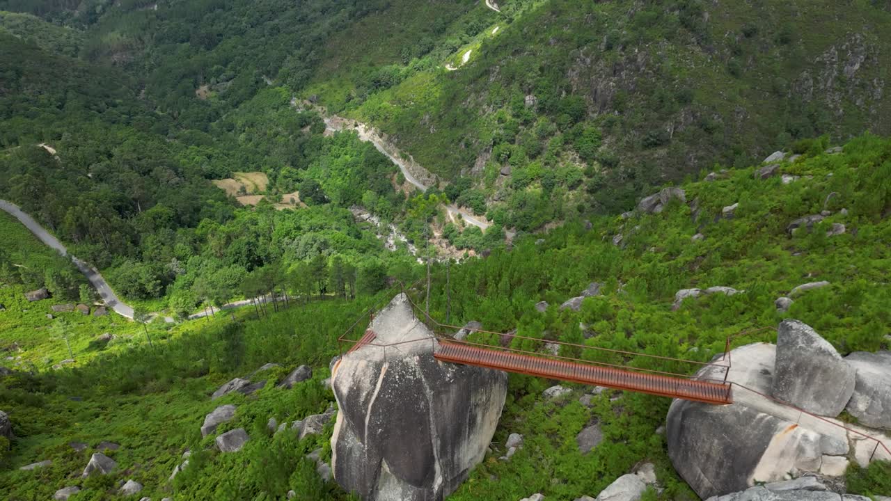 Fafi&atilde;o, Montalegre, Sightseeing over Ger&ecirc;s national park in northern portugal, aerial shot on a sunny day