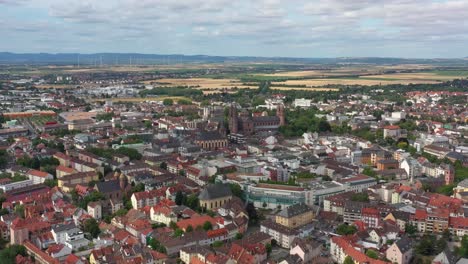 drone footage from a beutiful old dom in the center of the city worms, germany recorded with a dji mavic 2 pro 4k 30 fps