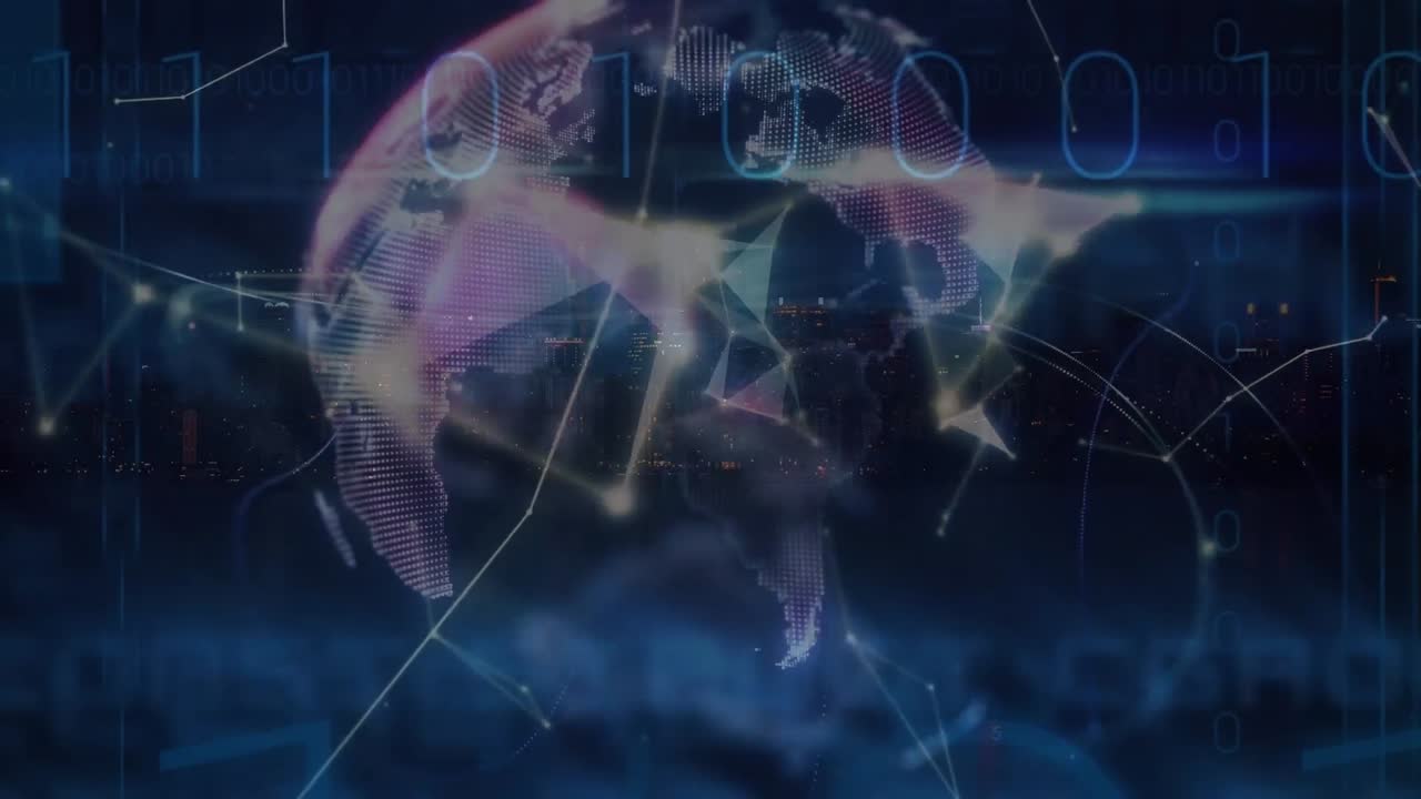 바이너리 코딩과 글로브를 통한 연결 네트워크의 애니메이션