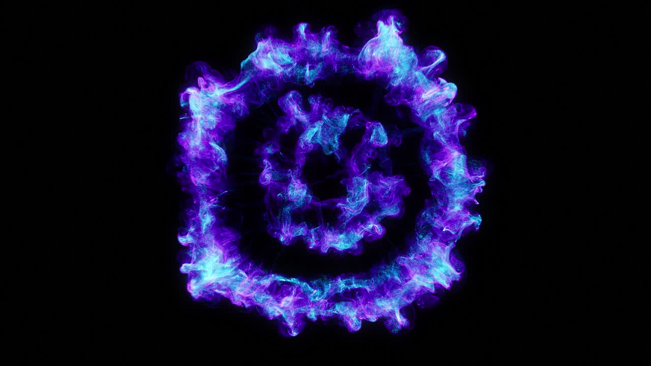 Dynamic Blue and Purple Energy Burst on Black Background