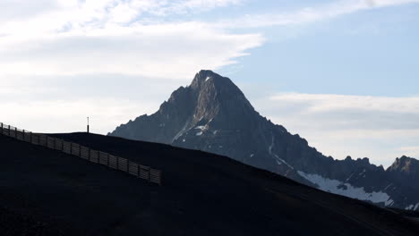 soft traveling of the deux alpes mountains, creating a parallax effect with the background