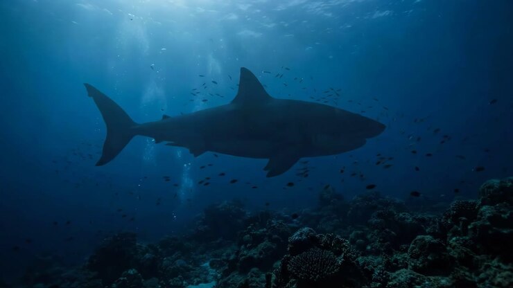 Shark swimming in the ocean