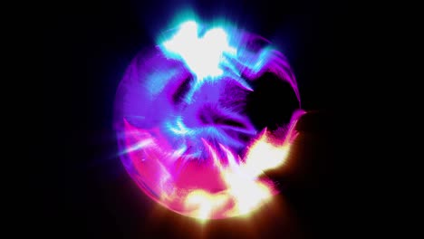 varicolored abstract sphere on black