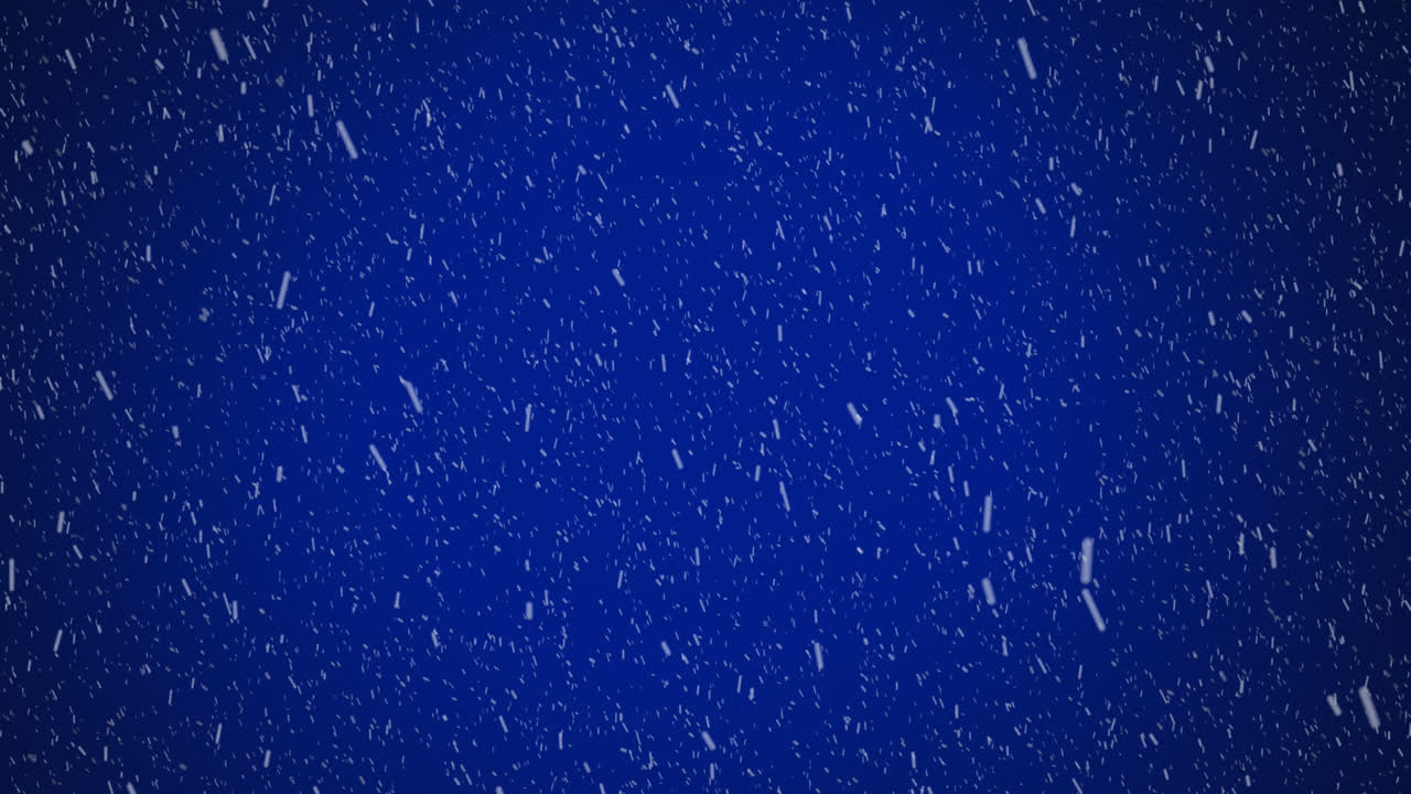 파란색 배경 위에 내리는 눈의 애니메이션