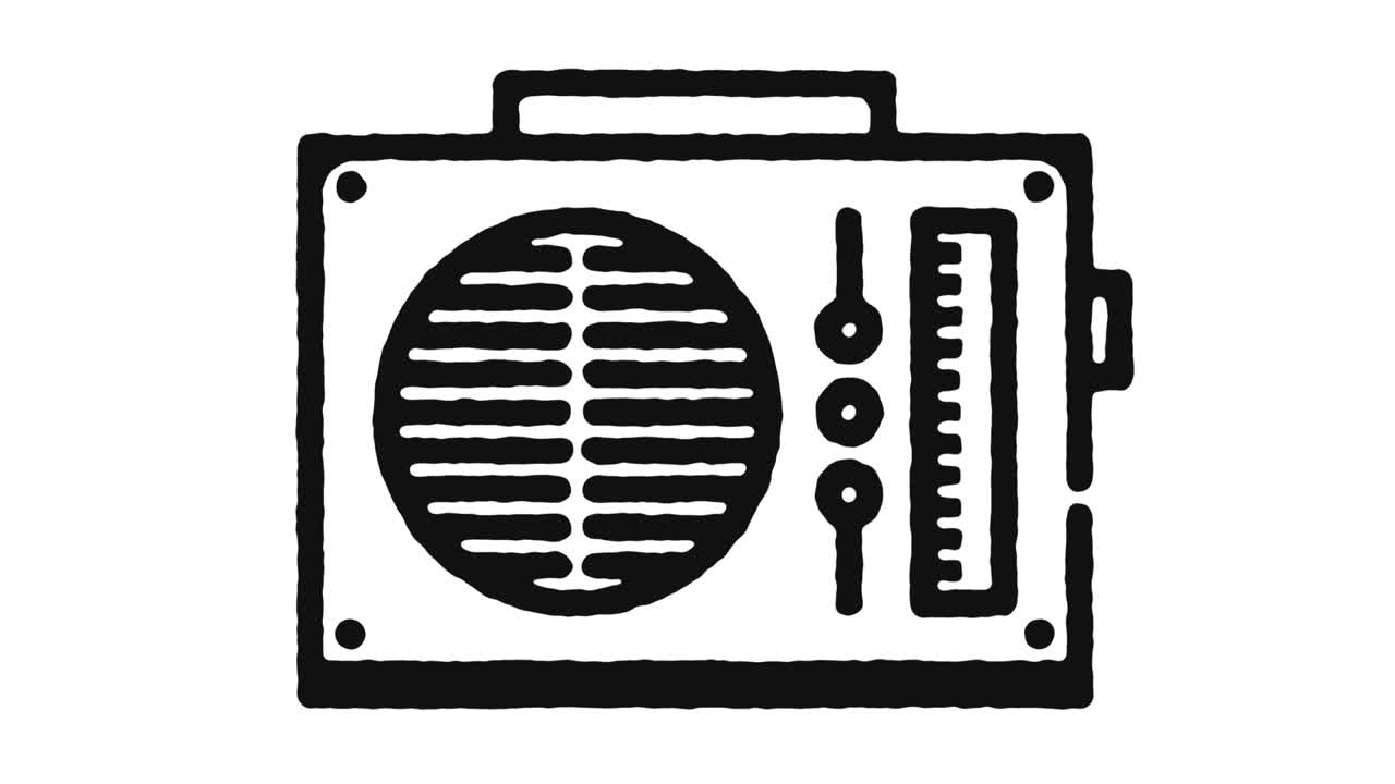 라디오 아이콘 애니메이션 영상 및 알파 채널