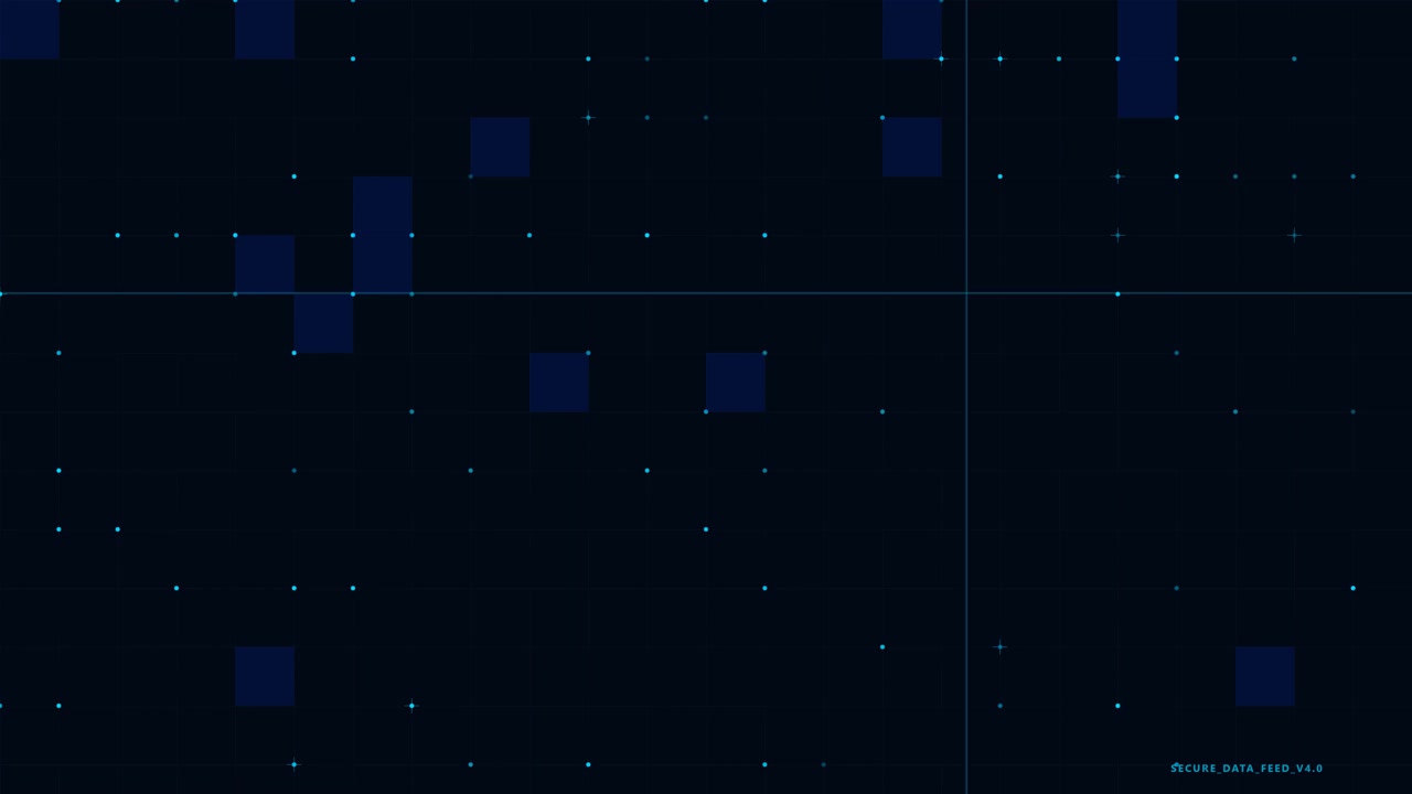 Abstract Digital Data Grid Background with Moving Lines and Squares