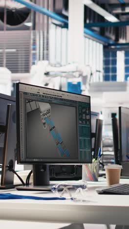 vertical video pc display running live metrics in renewable energy high tech facility