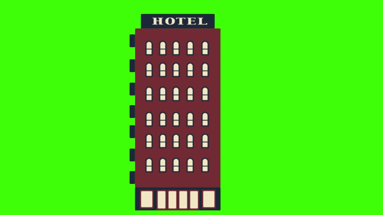 Green screen, edifici, Hotel