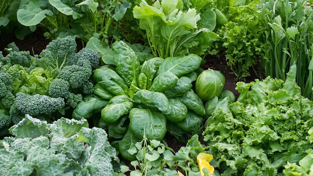 Various vegetables growing in a garden