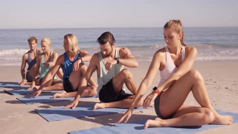 friends doing yoga together