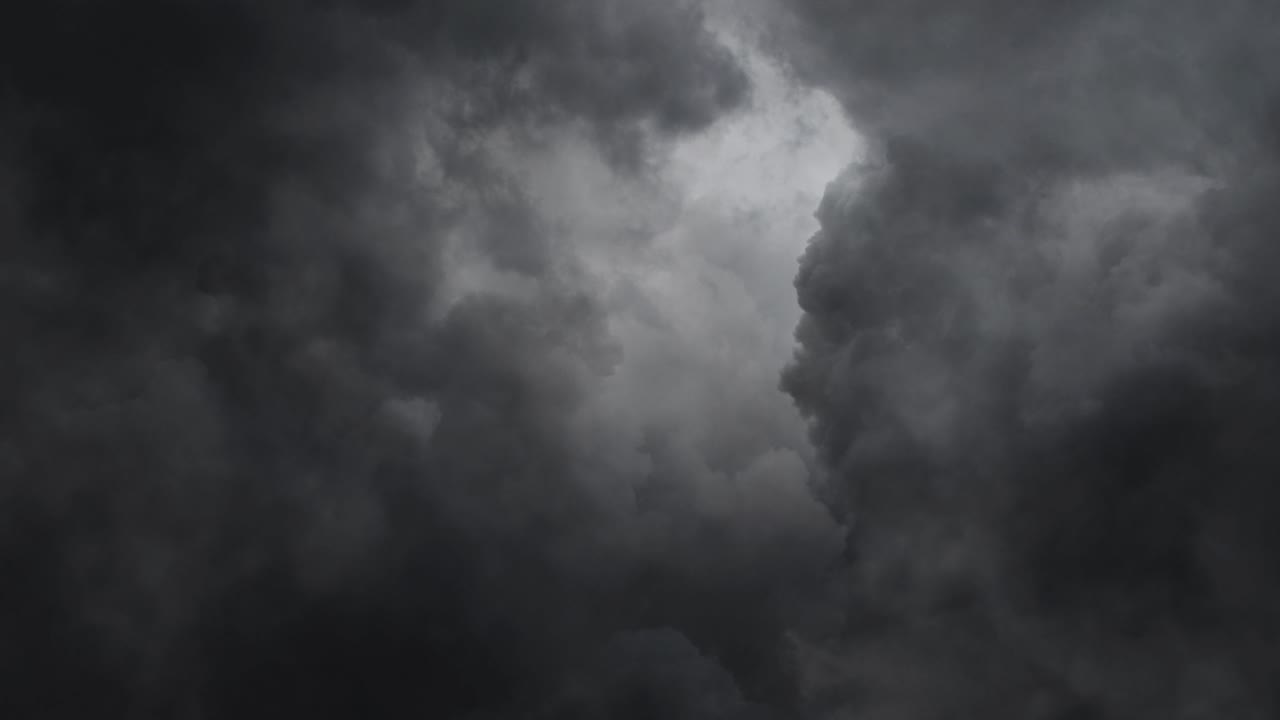 Heavy storm and dark cumulonimbus clouds