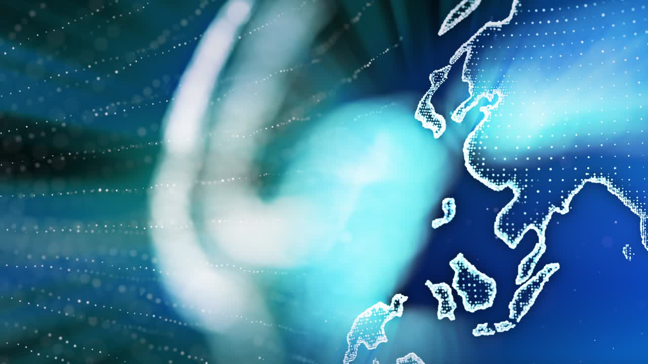 Shallow depth of field digital earth closeup spin - LOOP