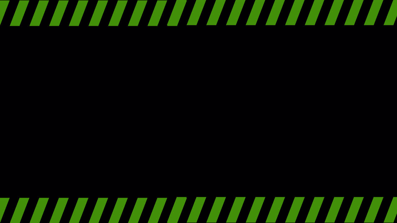 Animated Green and Black Warning Stripes Border