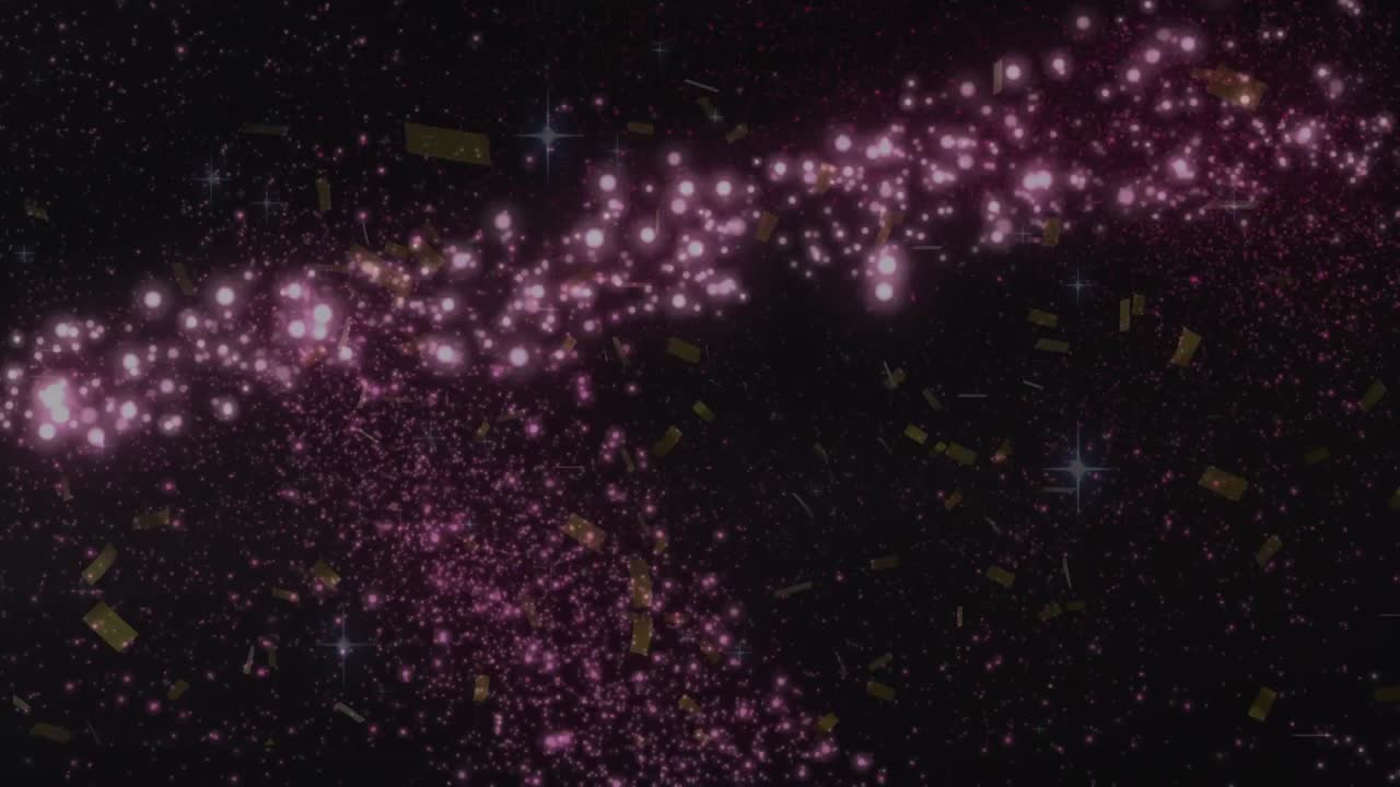 검은색 배경 에 있는 콘페티 와 눈송이 의 애니메이션