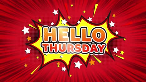 hello thursday comic style graphic design