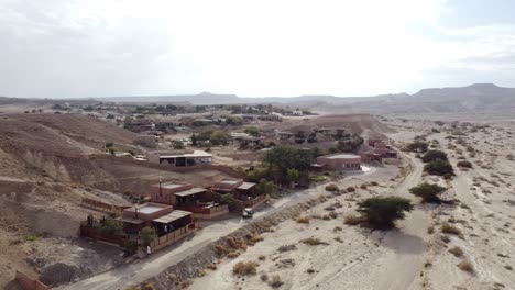 panoramic aerial view of tzukim community settlement in southern israel in arava valley