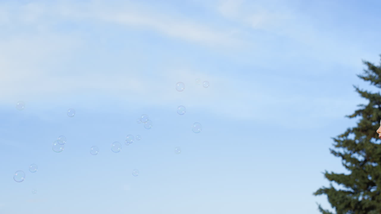 즐거운 딸이 공원에서 뛰고, 즐거운 가족이 야외에서 저녁을 즐기고.