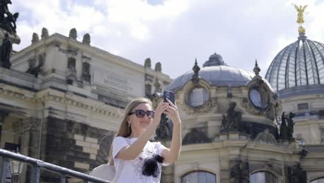 tourism in germany a beautiful young woman visits the city of dresden germany tourism in germany a beautiful young woman visits the city of dresden germany