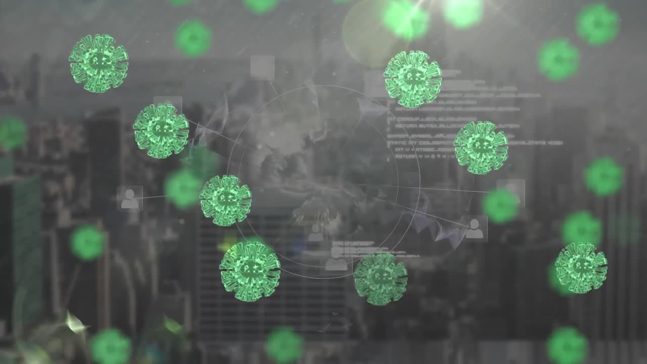 데이터 처리를 통해 코로나 19 세포의 애니메이션