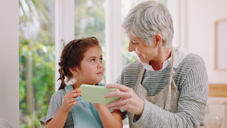 phone, cookie and children with a girl