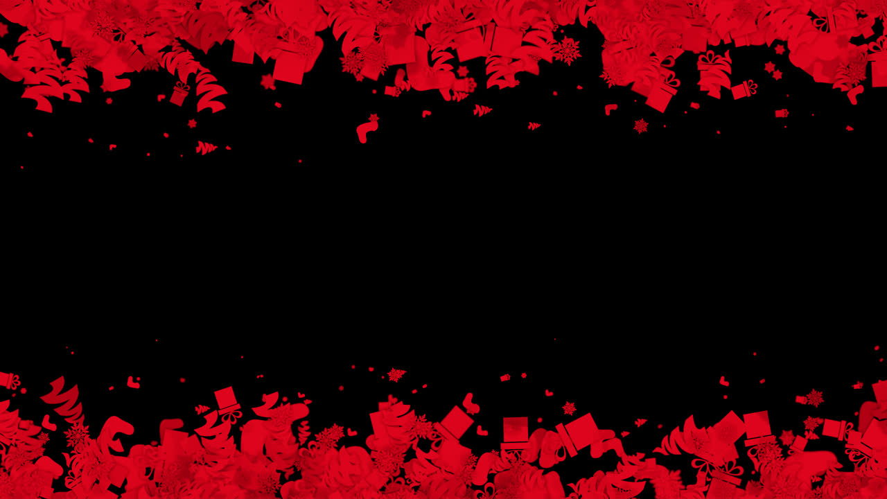 decoraciones de navidad rojas sobre fondo negro