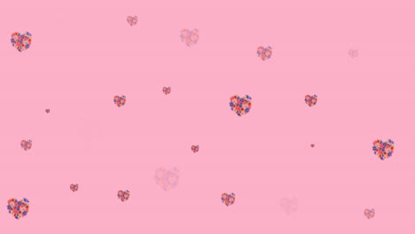 Animación-De-Flores-Moviéndose-En-Movimiento-Hipnótico-Sobre-Fondo-Rosa