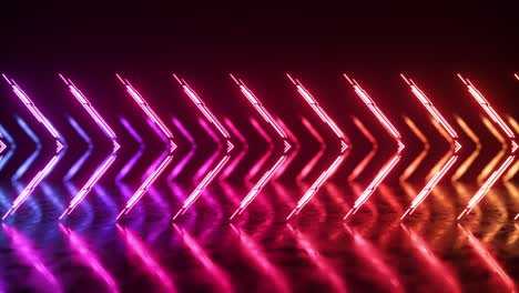 flechas de neón en un entorno futurista