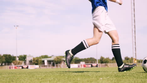 football player controlling the ball