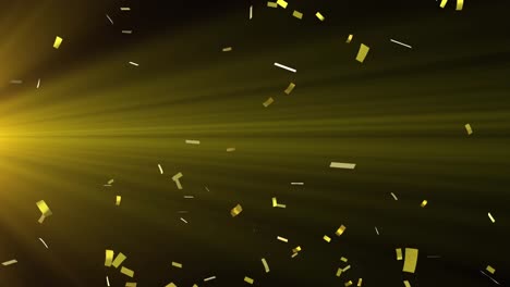 Animation-of-confetti-falling-on-light-in-background