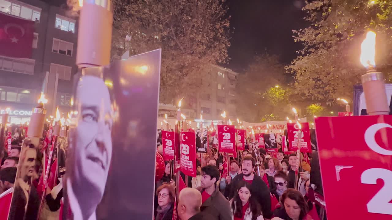 October 29 Republic Day was celebrated with a crowd in Bagdat Street, Kadıköy, Istanbul, Turkey