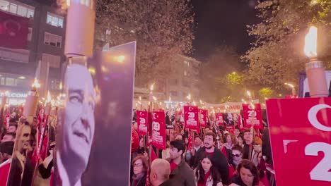 october 29 republic day was celebrated with a crowd in bagdat street, kadıköy, istanbul, turkey
