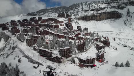 french alpine ski village of avoriaz 1800