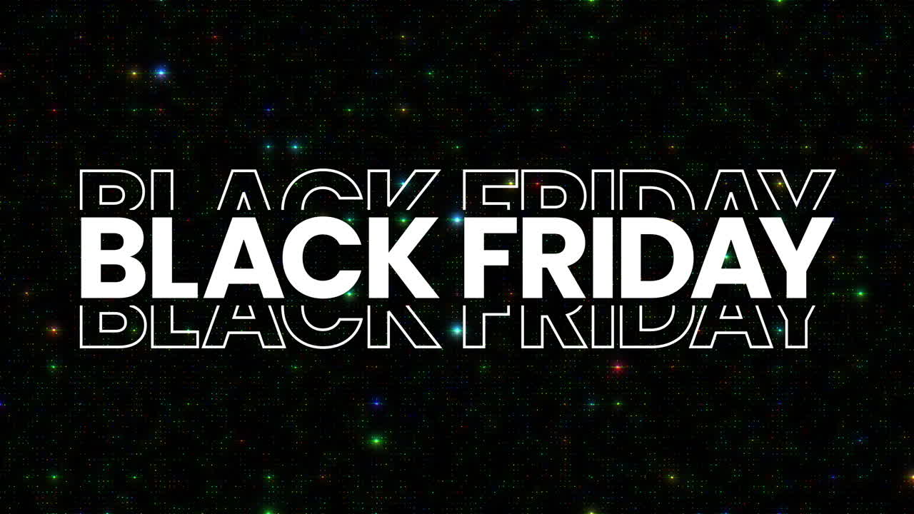 블랙 프라이데이 그래픽 요소와 반 ⁇ 이는 별 공간