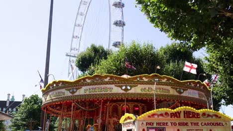 a carousel at a funfair in london