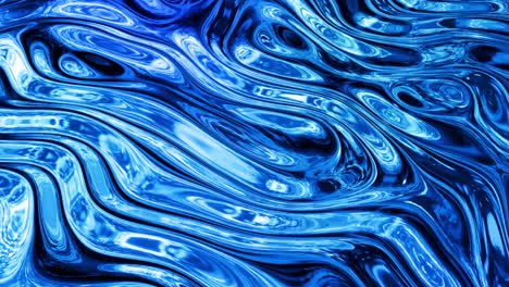 looped abstract liquid background with wavy sparkling pattern on shiny glossy surface. viscous blue fluid like surface of foil or brilliant glass. beautiful creative festive backdrop. simple bright bg