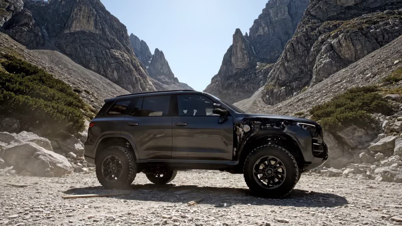 SUV on Mountain Terrain